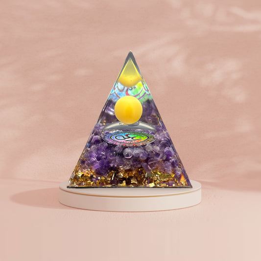 Amethyst orgonite pyramid