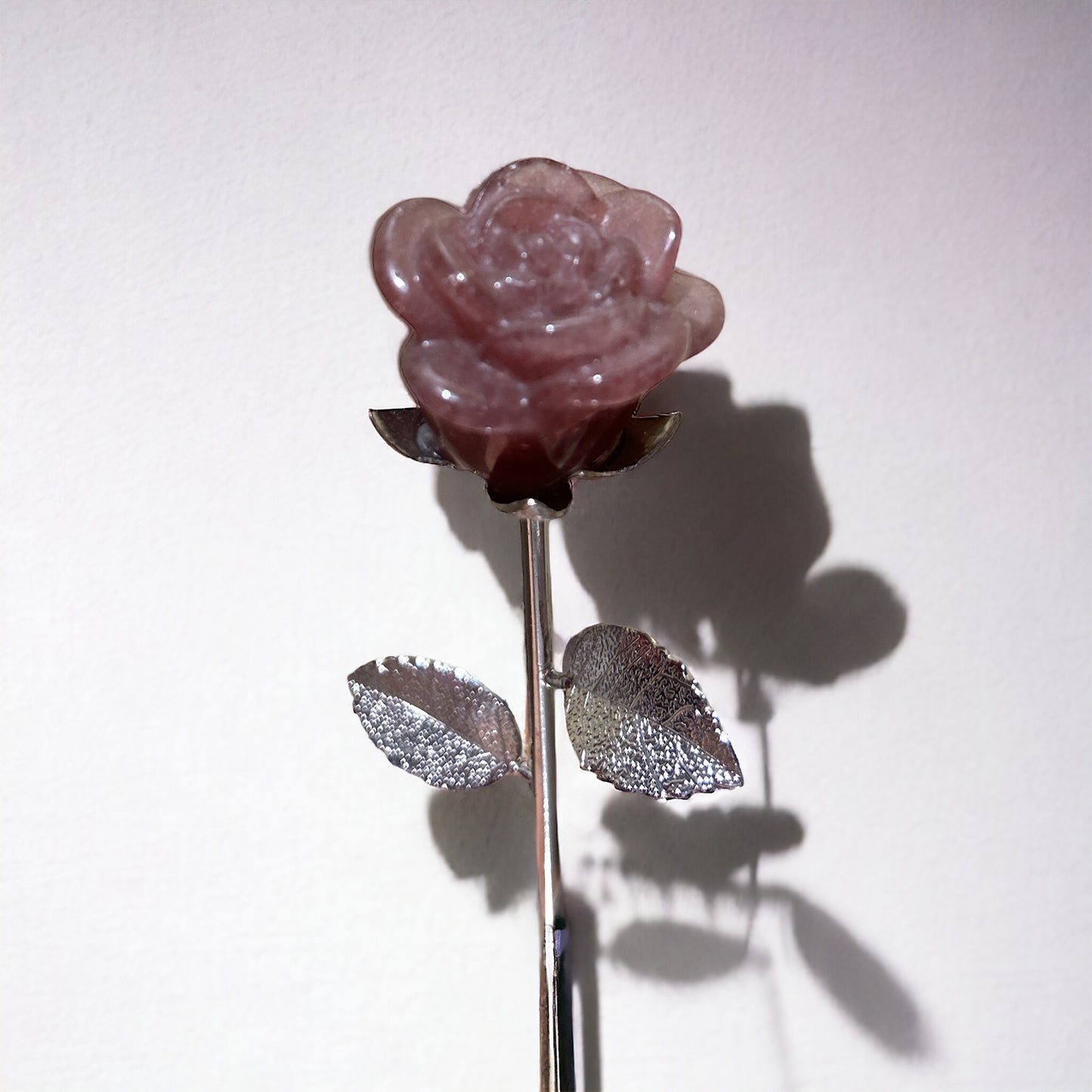 Fleur éternelle en quartz fraise