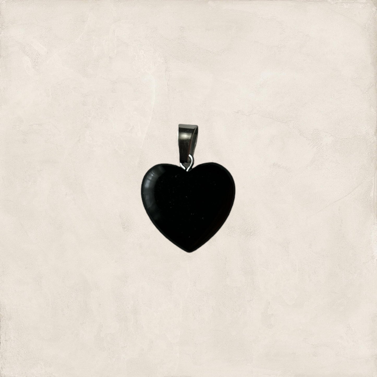 Pendentif coeur en obsidienne